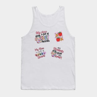 Retro Teacher Valentine Stickers Pack Tank Top